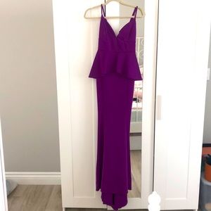 Purple peplum formal dress